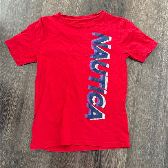 Nautica Vibrant Red Tee with Bold Logo - Picture 1 of 2